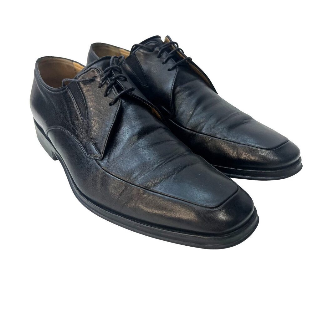 Bruno Magli Bishop Ranuncolo Lace Up Leather Loafer Men's 11.5M Black Color